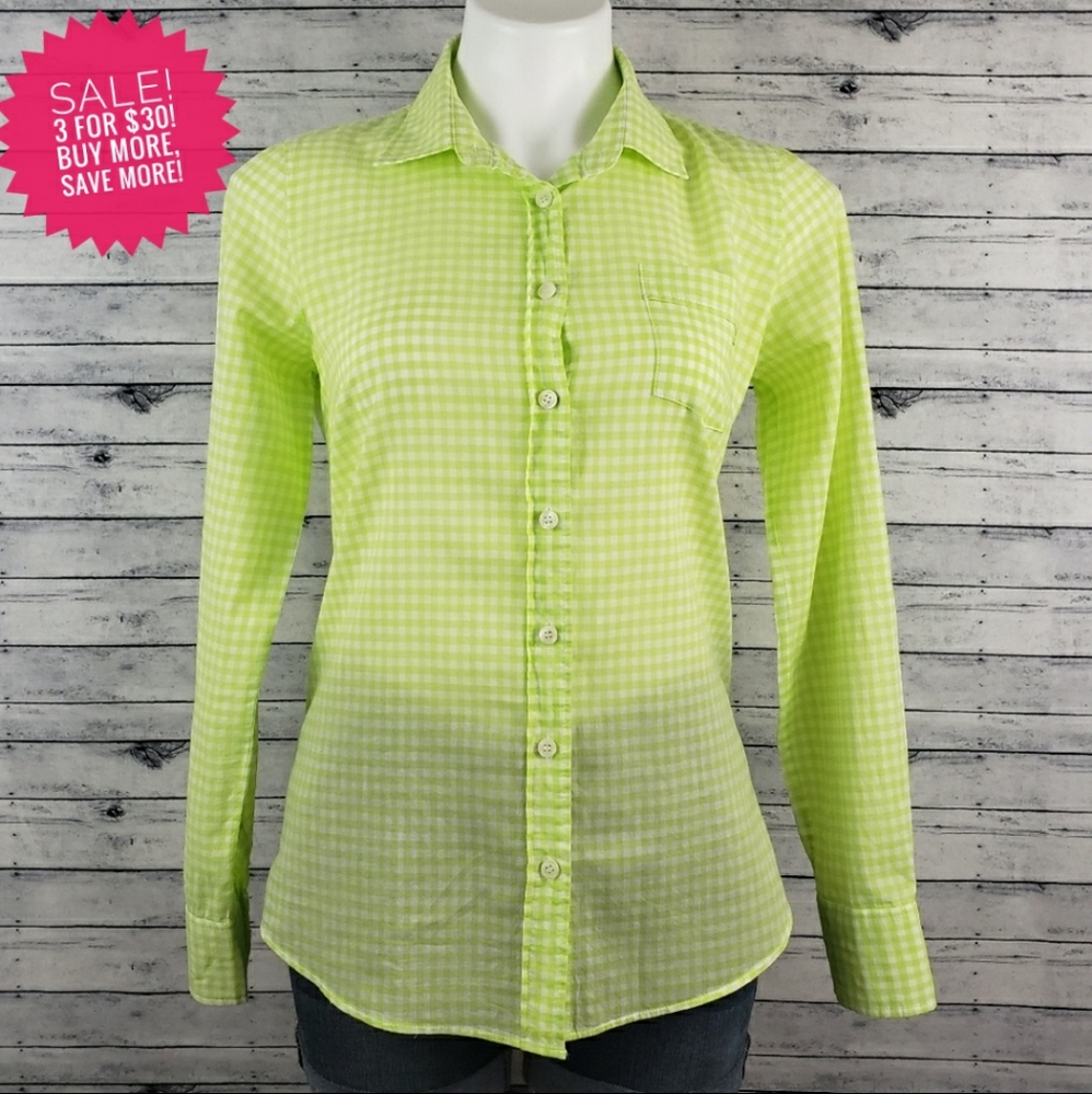 J.Crew Factory Lime Green Perfect Shirt Sz XS